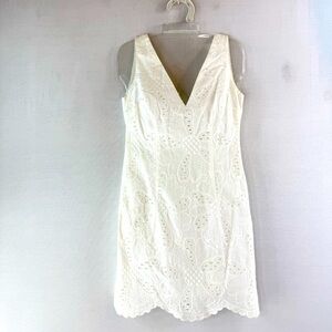 Lilly Pulitzer Madden Resort White Jumbo Pattern Petal Eyelet Lace Dress NWT